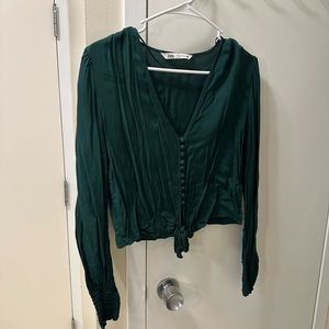 Zara green blouse size M worn one time